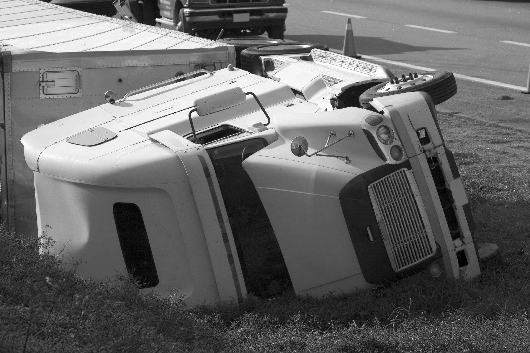 A truck rollover accident