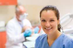 A hygienist and dentist in the treatment suite