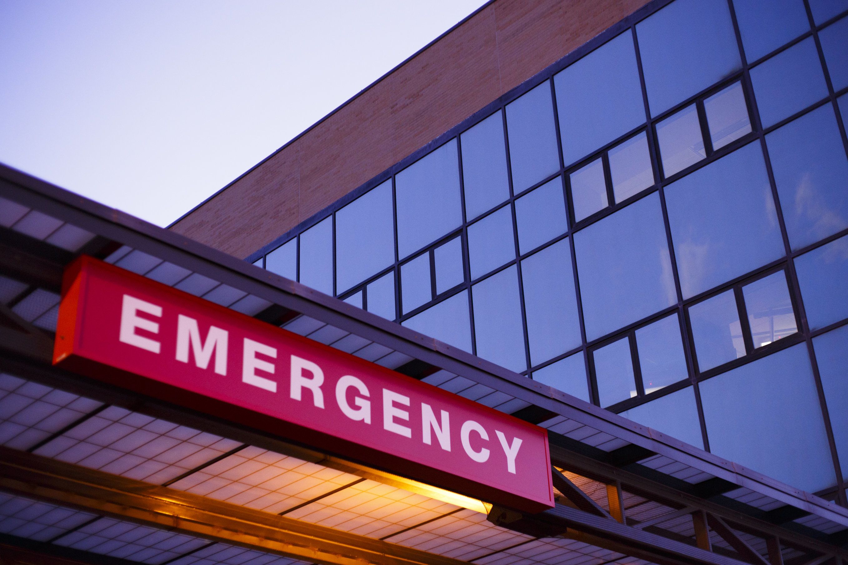 Entrance to a hospital emergency room