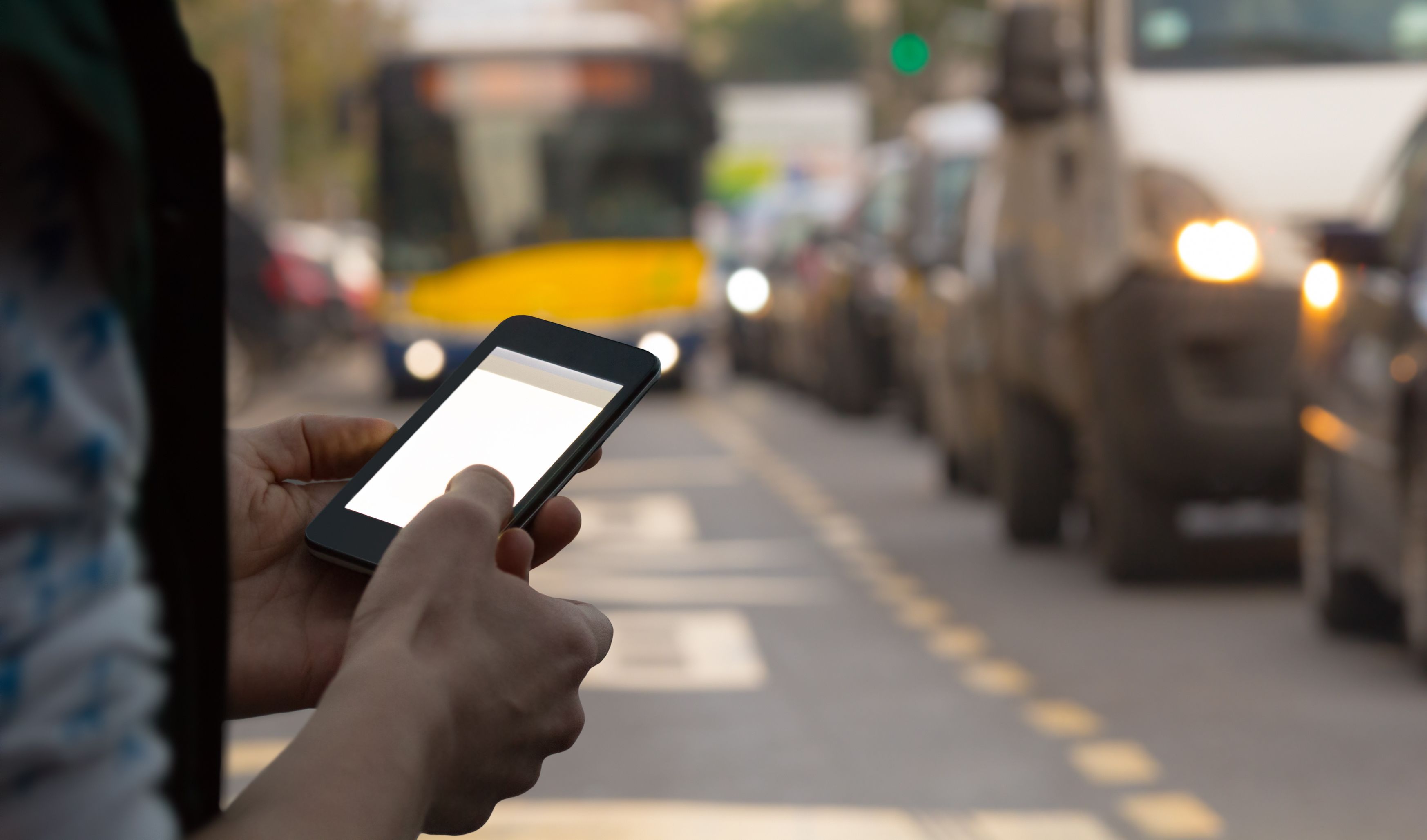 Using a phone while on the street