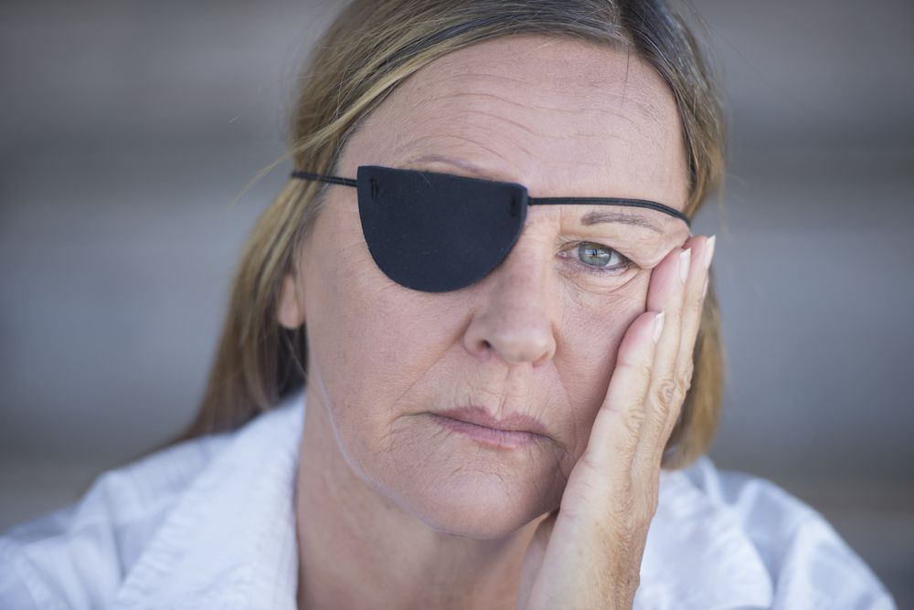 A woman with an eyepatch