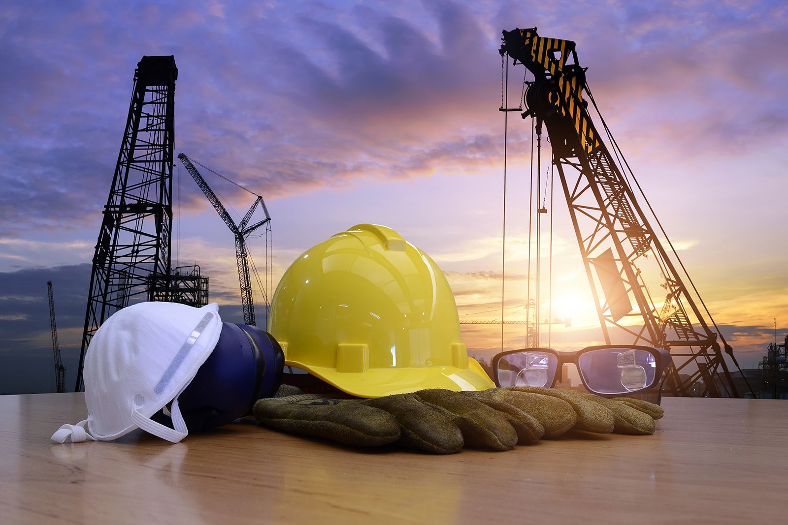 Safety gear at a construction site